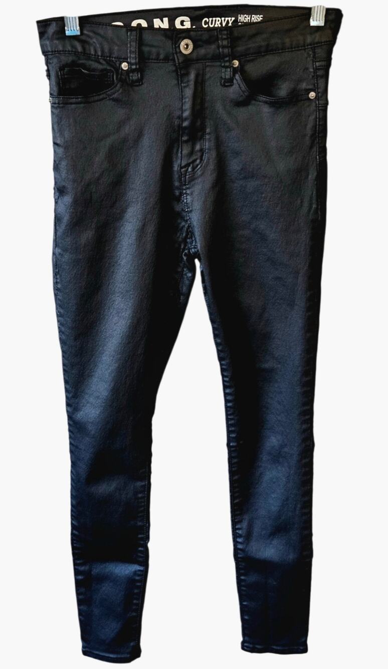 Women's S.O.N.G. Faux Leather Curvy High Rise Skinny Ankle Pants SZ 9